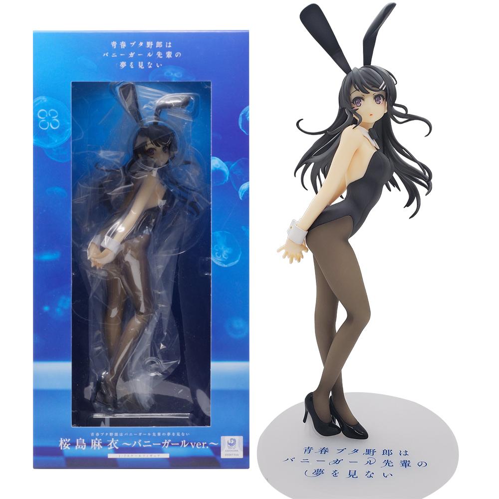 

25см Аниме Seishun Buta Yarou wa Bunny Girl Senpai no Yume wo Minai Сакурасима Май Фигурка 1/7 Версия Девушка-кролик Фигурки Игрушки Действие With box
