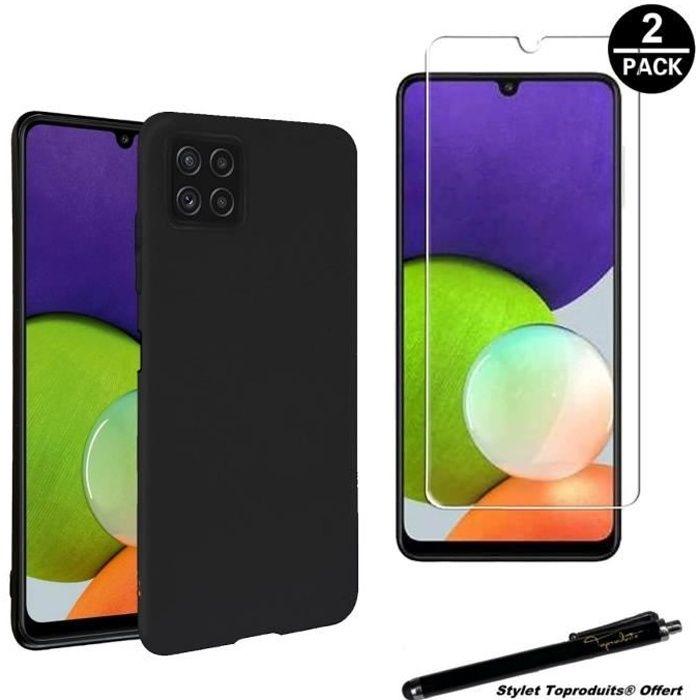 1 Coque de protection Noir + 2 Verres trempé pour Samsung Galaxy A22 5G avec Stylet Toproduits®