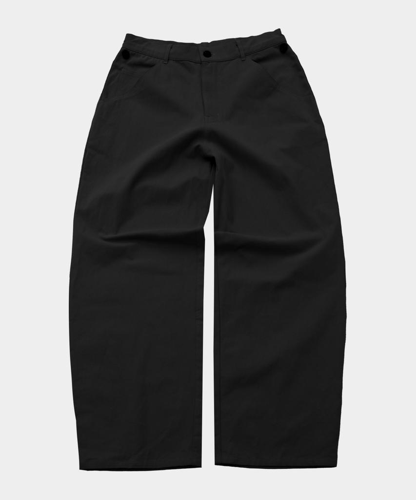SOME PLACE Check Wrap Skirt Layered Basic Cotton Wide Pants Set [Black]