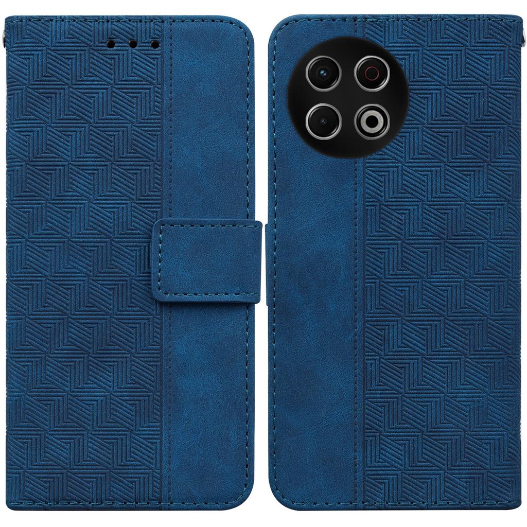For TECNO Spark 30 Pro 4G Case Geometry Pattern Leather Wallet Phone Cover with Wrist Strap