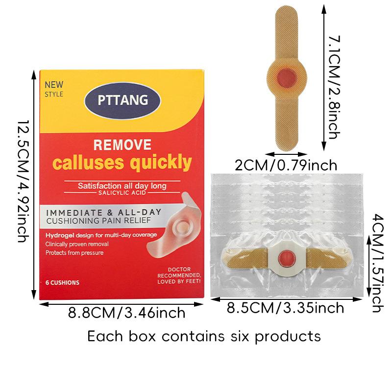 6 Patches Corn Patch Corn Plaster Remover Corn Toe Pads Patch Adhesive Callus Cushion Non-Woven Fabric Toe Corns Callus Removal