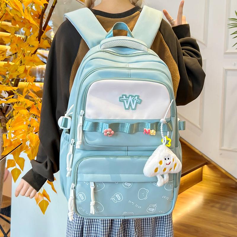 Schoolbag Cute Girl Backpack Leisure Travel Large Capacity Backpack High Value Commuting Tutoring Junior High School Student Schoolbag