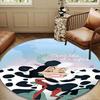 1PC Dalmatian Paws Collar Round Rug for Livingroom,Bedroom, Palyroom, Chair Rug, Area Rug, Circle Carpet, Large Size Fan Christmas Gift
