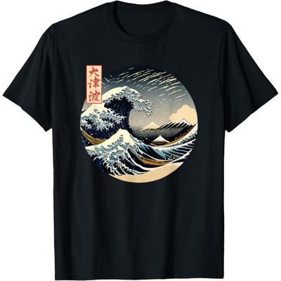 The Great Wave Kanagawa Japanese Streetwear Art Aesthetic T-Shirt