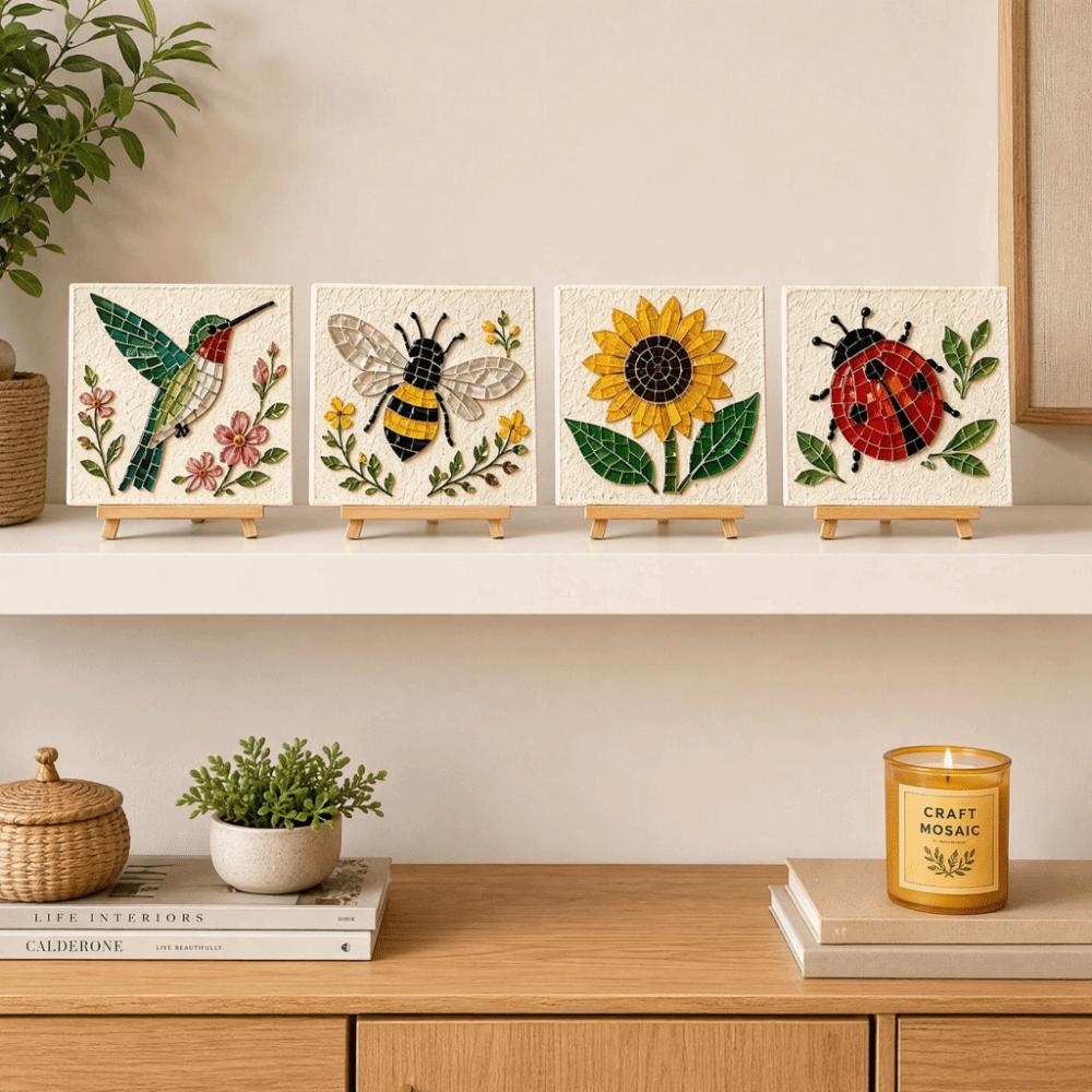 Glazen Tegels Mozaïek Kit DIY Beginner Vriendelijke Glazen Mozaïek Kit Tuindieren Kunst Voor Beginner