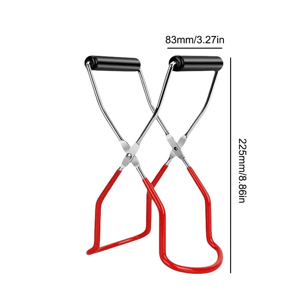 Stainless Steel Canning Jar Lifter with Grip Handle Can Lifter Tongs Jar Clip Heat Resistance Anti-clip Glass Tong for Kitchen