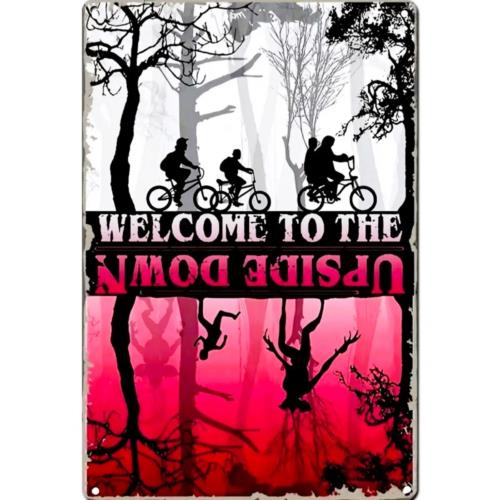Retro Metal Sign Decor  Welcome To The Upside Down 20x30cm（7.8x11.8inch）
