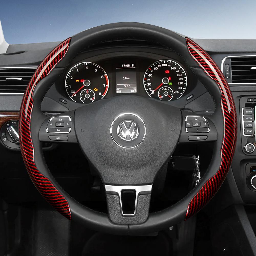 

Підходить для Volkswagen Кермове колесо з текстурою вуглецевого волокна зі сегментованим дизайном швидкого зняття, Міцне, для Tiguan Golf T-Roc Polo Passa
