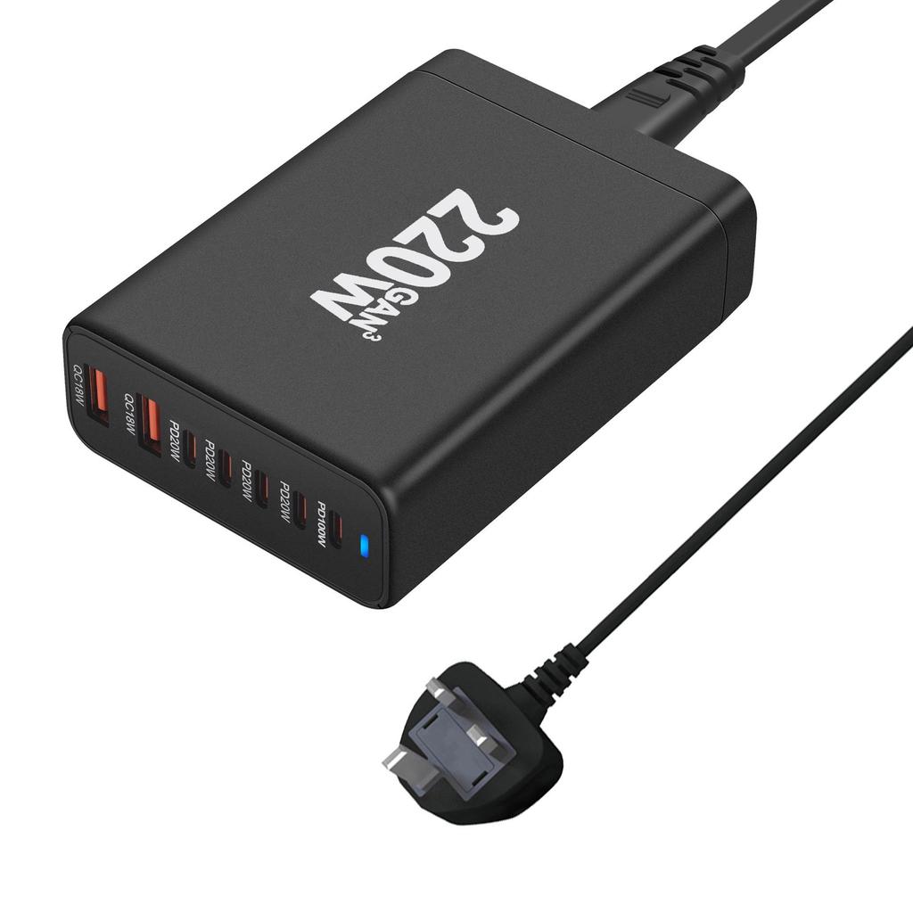 200W Multi-Port Desktop GaN Charger with 4C2A Direct Charging