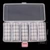 25 pezzi/set scatola per attrezzature per nail art in plastica trasparente trasparente, scatola di immagazzinaggio per nail art con paillettes glitterate, forniture per nail art