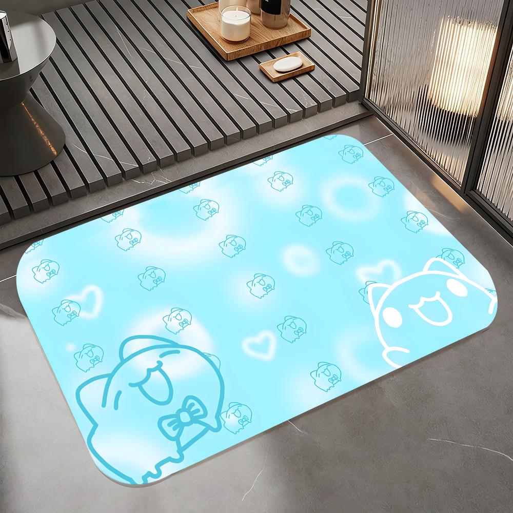 Anime C-capoo Floor Mat Diatomite Bath Mat, Quick Dry Absorbent Non-Slip Door Mat