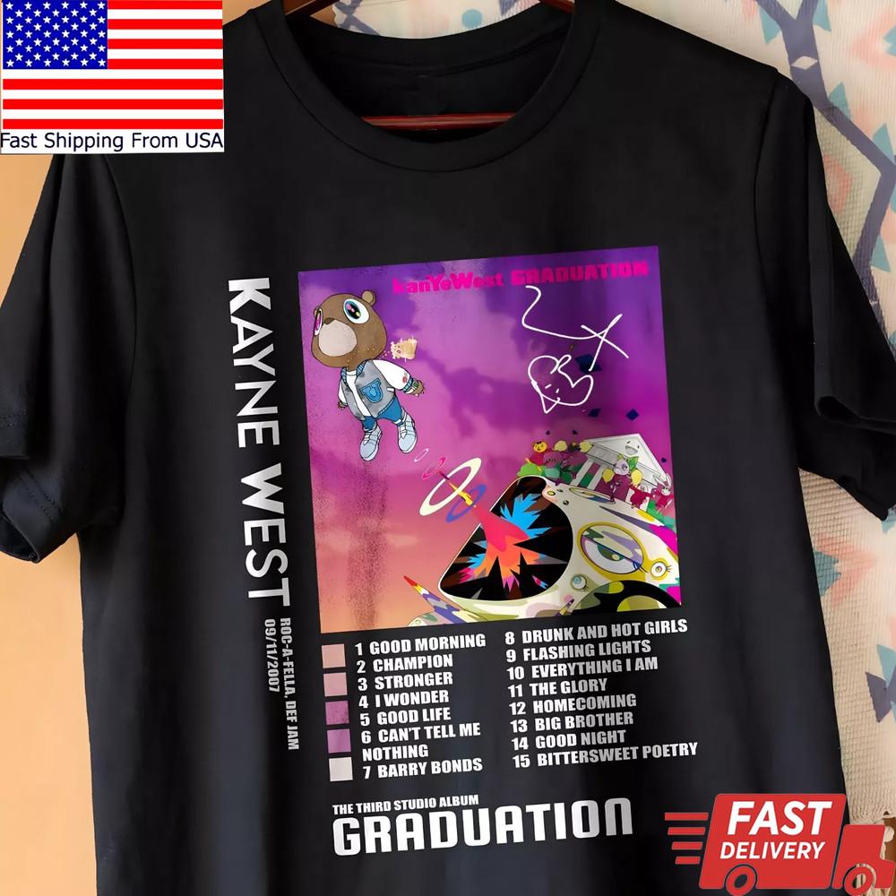 New Kanye West Graduation T-Shirt Hip Hop Unisex S-2345XL Tee AE1832 Unisex T-Shirt Graphic Tee S