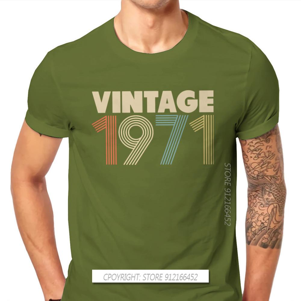 1971 50th Anniversary Fabric Tshirt Vintage Color Elegant T Shirt Oversize Unisex Tees Shirt New Design Big Sale
