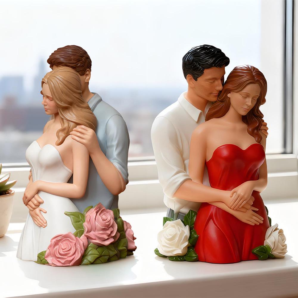 Valentine's Day Couple Rose Aromatherapy Candle Silicone Mold for DIY Home Decor
