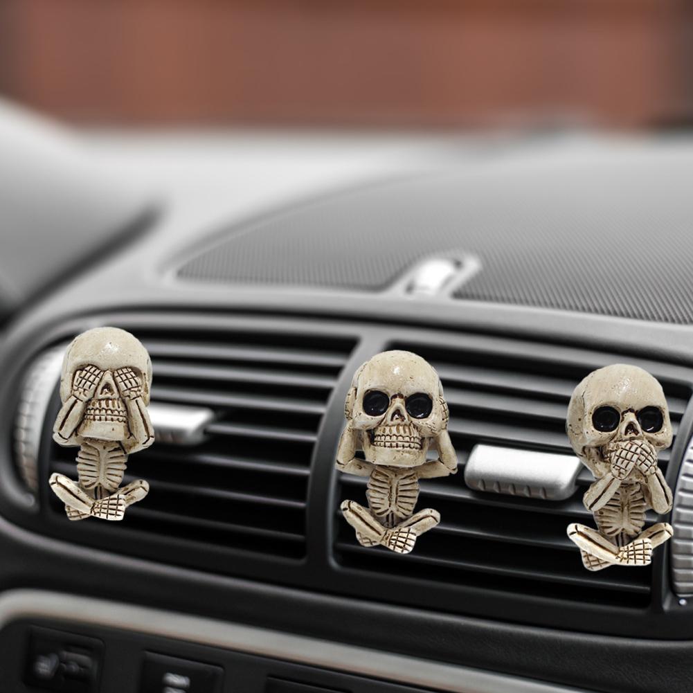 2/3Pcs Carro Aromatizante Coisas Resina Legal Carro Aromático Ventilação Clipe Esqueleto Carro Saída de Ar Decoração Auto Interior Decoração de Halloween