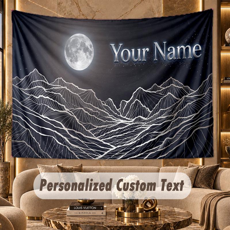 Space Cosmic (130) Theme Personalized Tapestry Custom Name Text Wall Hanging Tapestry Home Background Decoration