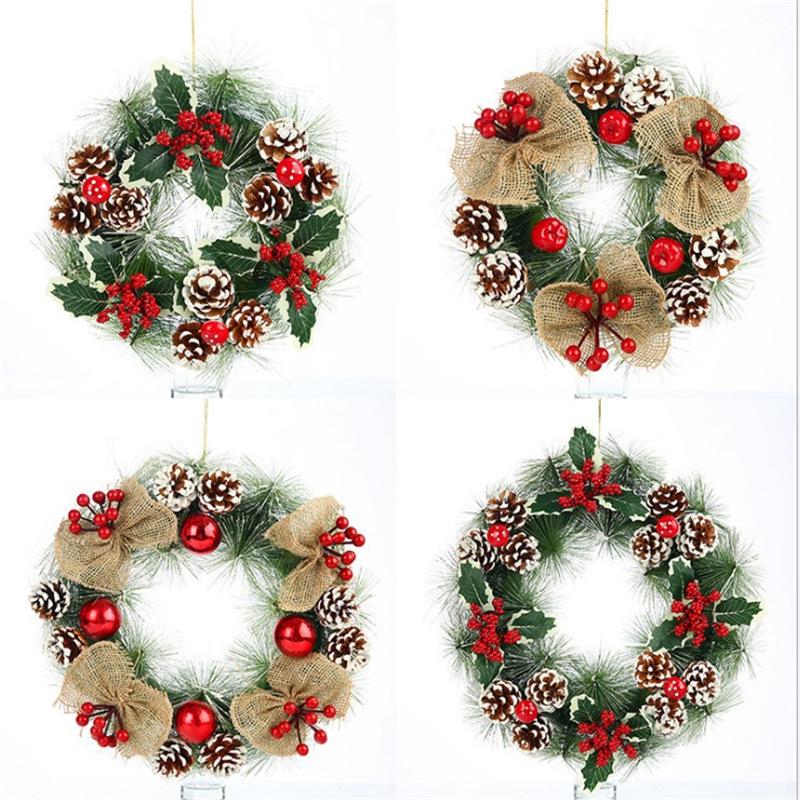 High-Grade Pinecone & Pine Needle Christmas Wreath for Doors & Tabletop Decorations