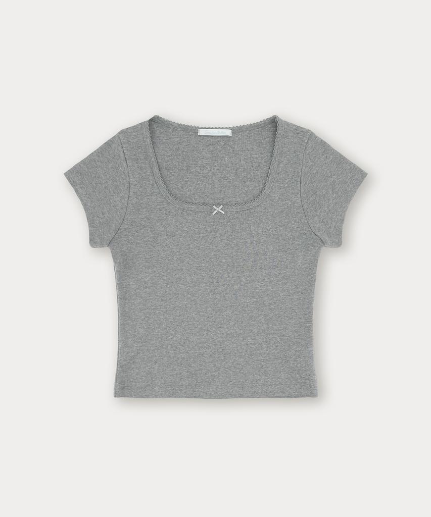 Sseomweeobeoteo Ribbon Square Top - Gray