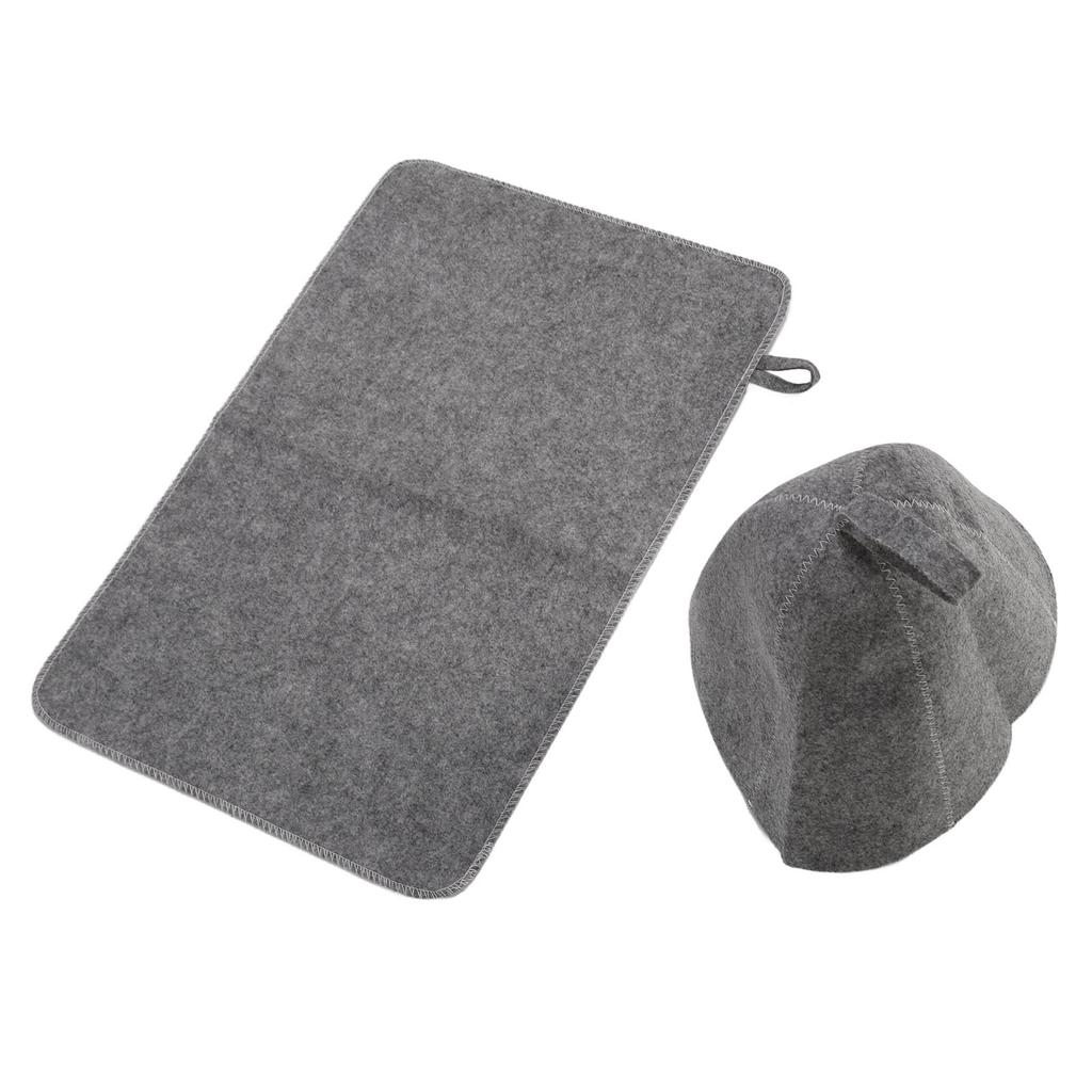 Set di Feltro per Sauna Assorbente Cappello in Feltro da Bagno Cuscinetto per Sauna Portatile Copricapelli da Bagno per Uomo Donna