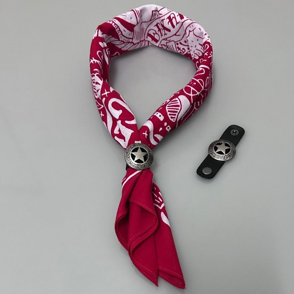 Fashion Oversized Bandana Scarf Cotton With Floral Buckle Hip Hop Head Scarf Western Style Neck Wrist Wrap