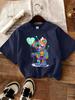 Kawaii Ok Cartoon Bear Graphic Printed TShirts Women Casual Short Sleeve Tops Soft Loose T Shirt Summer ONeck Womans Clothes