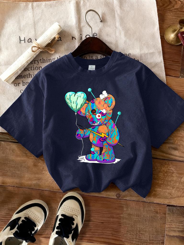 Kawaii Ok Cartoon Bear Graphic Printed TShirts Women Casual Short Sleeve Tops Soft Loose T Shirt Summer ONeck Womans Clothes