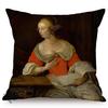 Classic Renaissance Oil Painting Art Throw Pillow Case Europe Vintage Elegant Lady Woman Portrait Sofa Decoration Cushion Cover