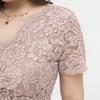 Rochie de damă, mărime mare, cu ajustare relaxată, dantelă florală, cu decolteu în V, mânecă scurtă, midi, pentru petrecere, haine de zi cu zi, birou, ținute de ocazie XL-4XL
