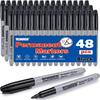 Black Permanent Markers Fine Tip 48 Count Bulk,Waterproof Permanent Marker Pens with Quick Drying On Wood,Plastic,Paper,Metal,Mirror for Office
