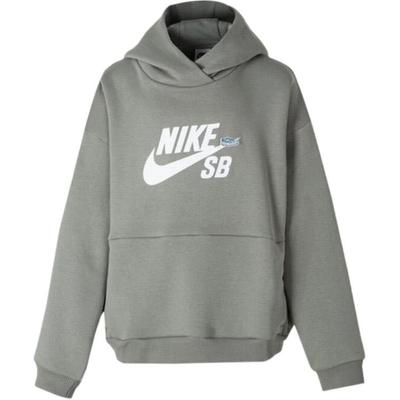 Nike Kinder Kapuzenpullover mit Buchstabenprint, figurbetont, langärmelig, Kinder Sweatshirt Grau FD3154-053