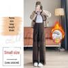 2026 Fall/Winter Off-White High-Waisted Cashmere Wide-Leg Pants with Velvet, Casual Floor-Length for Women