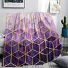 1Pc Simple Geometry Print Flannel Blanket, High Quality Comfortable for All Seasons, Home Decor, Warmth and Comfort, Perfect for Christmas Gifts W18