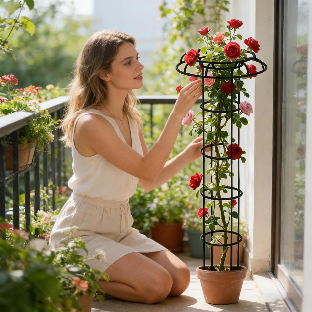 Gartenlaubengang Künstlerischer Landschaftspfahl Outdoor-Sonnenschirm-Rankturm Für Kletterpflanzen Blumen Erbsenbohne Tomate Clematis Fensterbank
