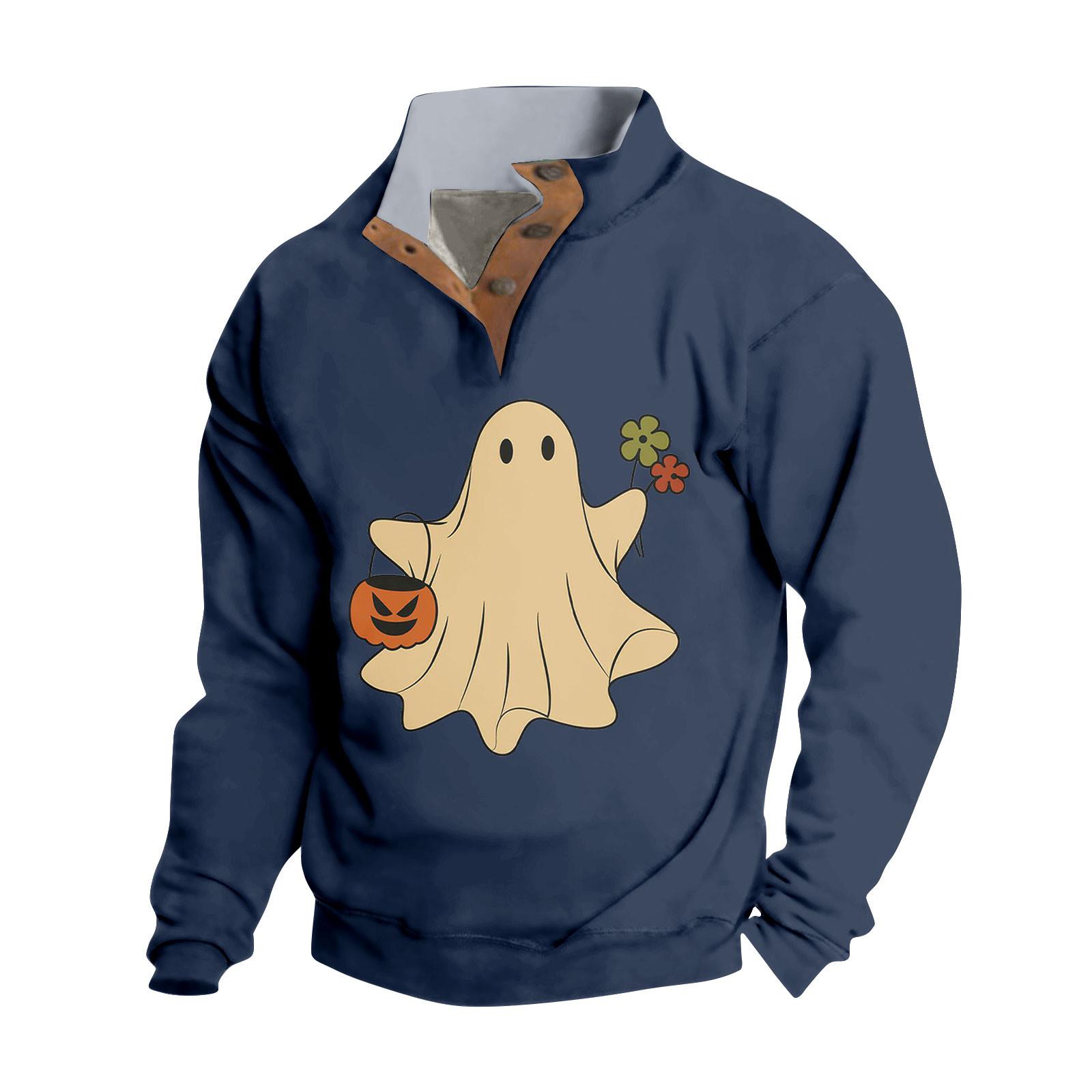 Весенне-осенняя мужская толстовка с воротником-стойкой на открытом воздухе, повседневные свитера, топы S тёмно-синий