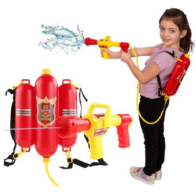 Feuerwehrmann-Rucksack, Wasserpistolen mit Feuerwehrhut, für Kinder, Sommer, Outdoor-Wasserspielzeug für Pool, Strand, Party, Geschenke, Feuerwehrmann-Wassersprüher