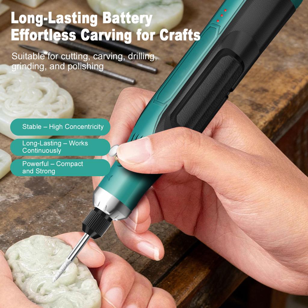Cordless Mini Grinder, Rechargeable Grinder Tool with 3 Speed Adjustment, 25 Accessories, Multi Purpose Tool Kit for