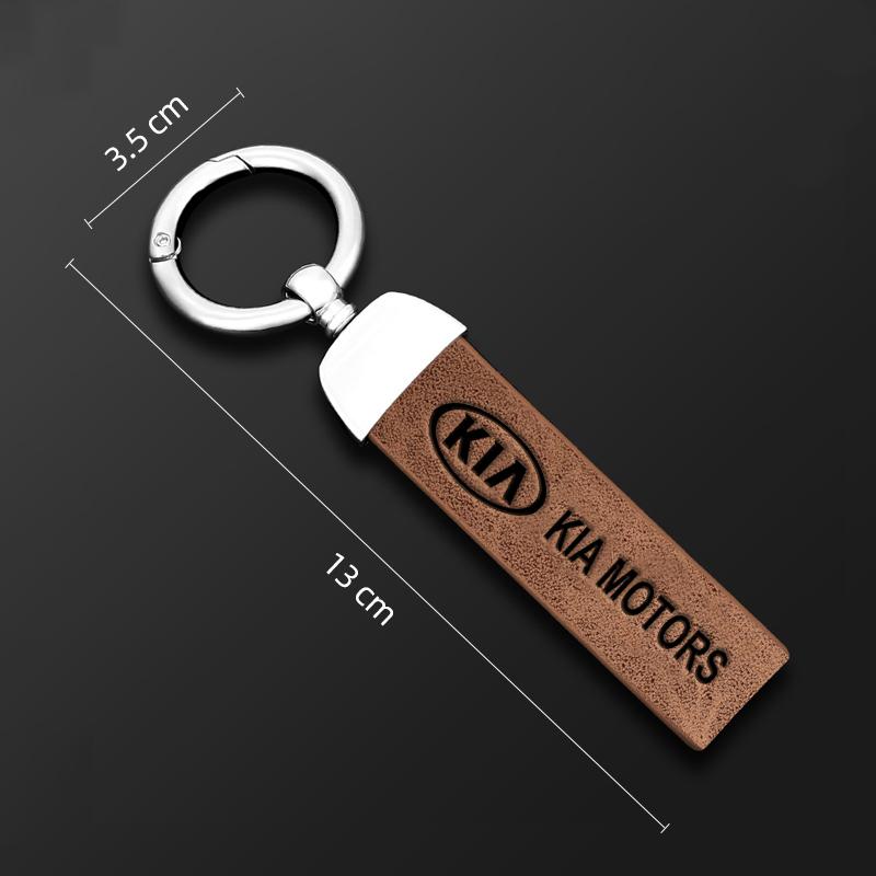 Luxus-Leder Autoschlüsselanhänger Bedrucktes Logo Schlüsselanhänger Zubehör für KIA K9 Sportage Niro K5 Carnival EV6 EV9 EV3 K8 Stinger Forte hbwjx00