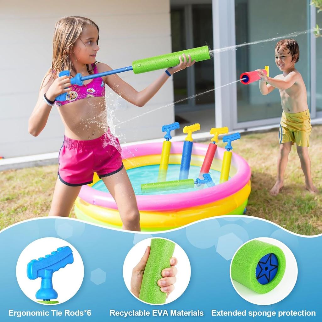 Summer Outdoor Water Guns For Kids - Super Soaker Blaster With 40 Ft Range, Water Toys For Pool Beach - Squirt Gun Fight Set