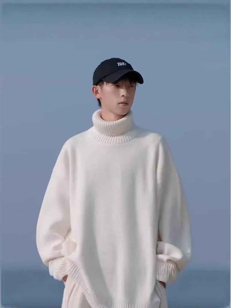 Herren Hochhals Grobstrick - Japanischer Stil Winter Basisschicht