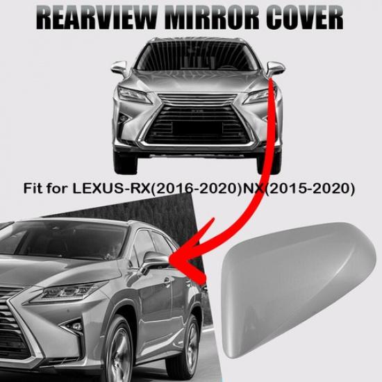 Silver Left Driver Side Rearview Mirror Cap Cover For Lexus NX RX 2015-2021 2020