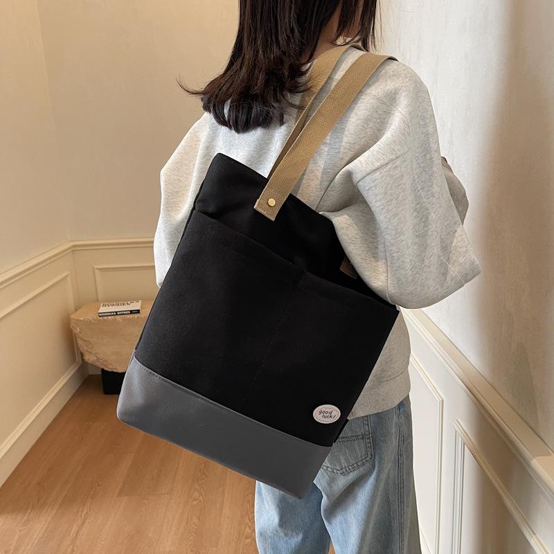 Women's bag canvas bag tote bag underarm commuter bag women's new niche design shoulder bag