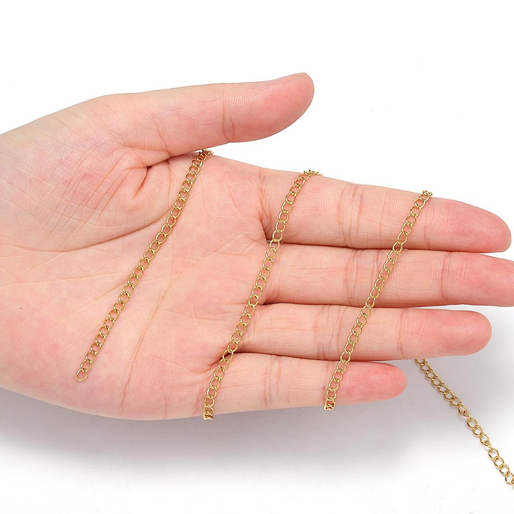 10meters/roll Stainless Steel Chains 2/3/5mm Gold Necklace Chains For Bracelet Extension Chain DIY Jewelry Components No Fade