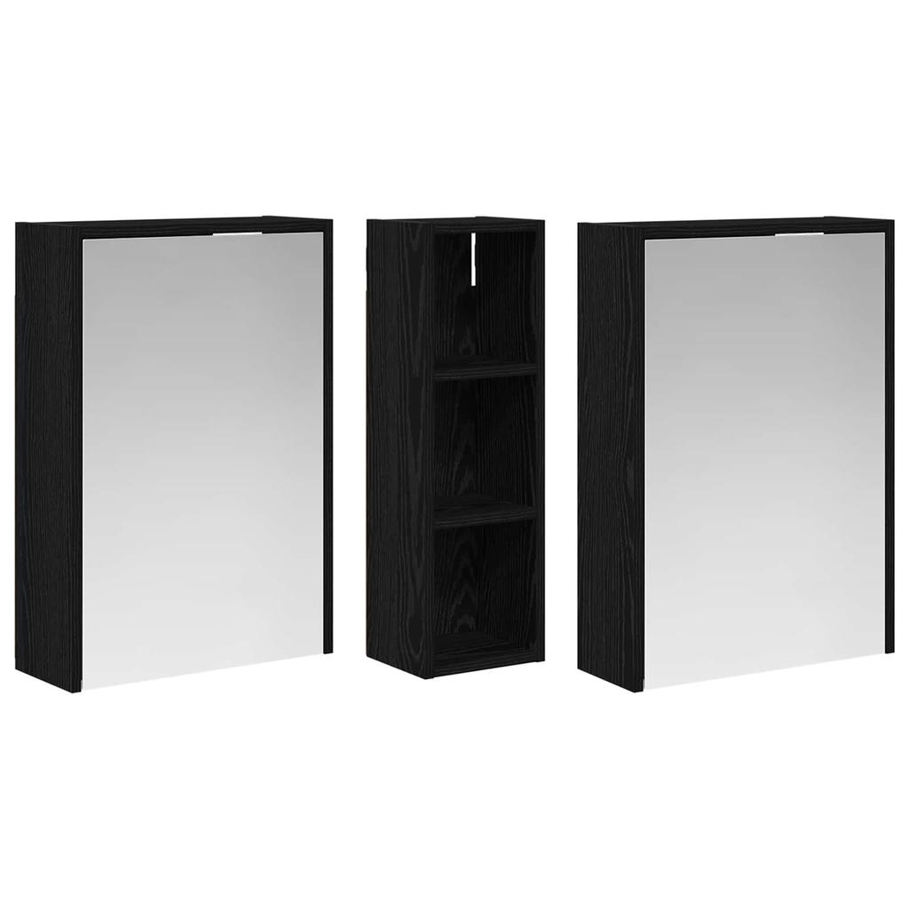 Bathroom Cabinet Set 3 Pcs 106 X 16 X 62.5 Cm Engineered Wood