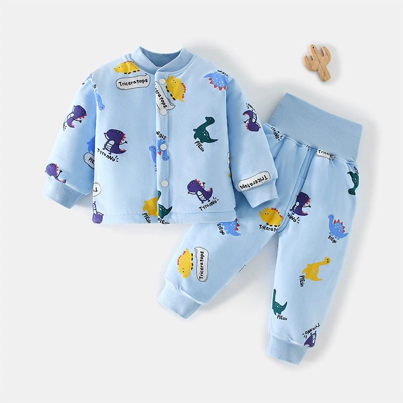 Детский утепленный хлопковый комплект из двух предметов на весну и осень 73