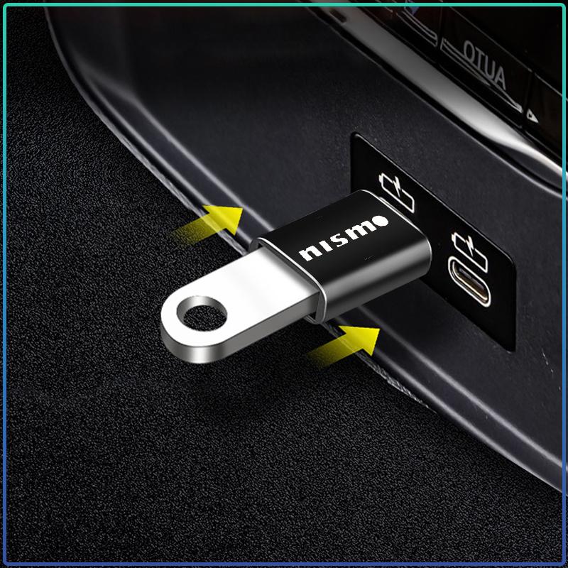 Car Type-C To USB 3.0 Interface Mini Converter Charging Adapter For Nissan GTR R35 R34 Old Teana 04-07 Murano 11-13 SYLPHY 06-09