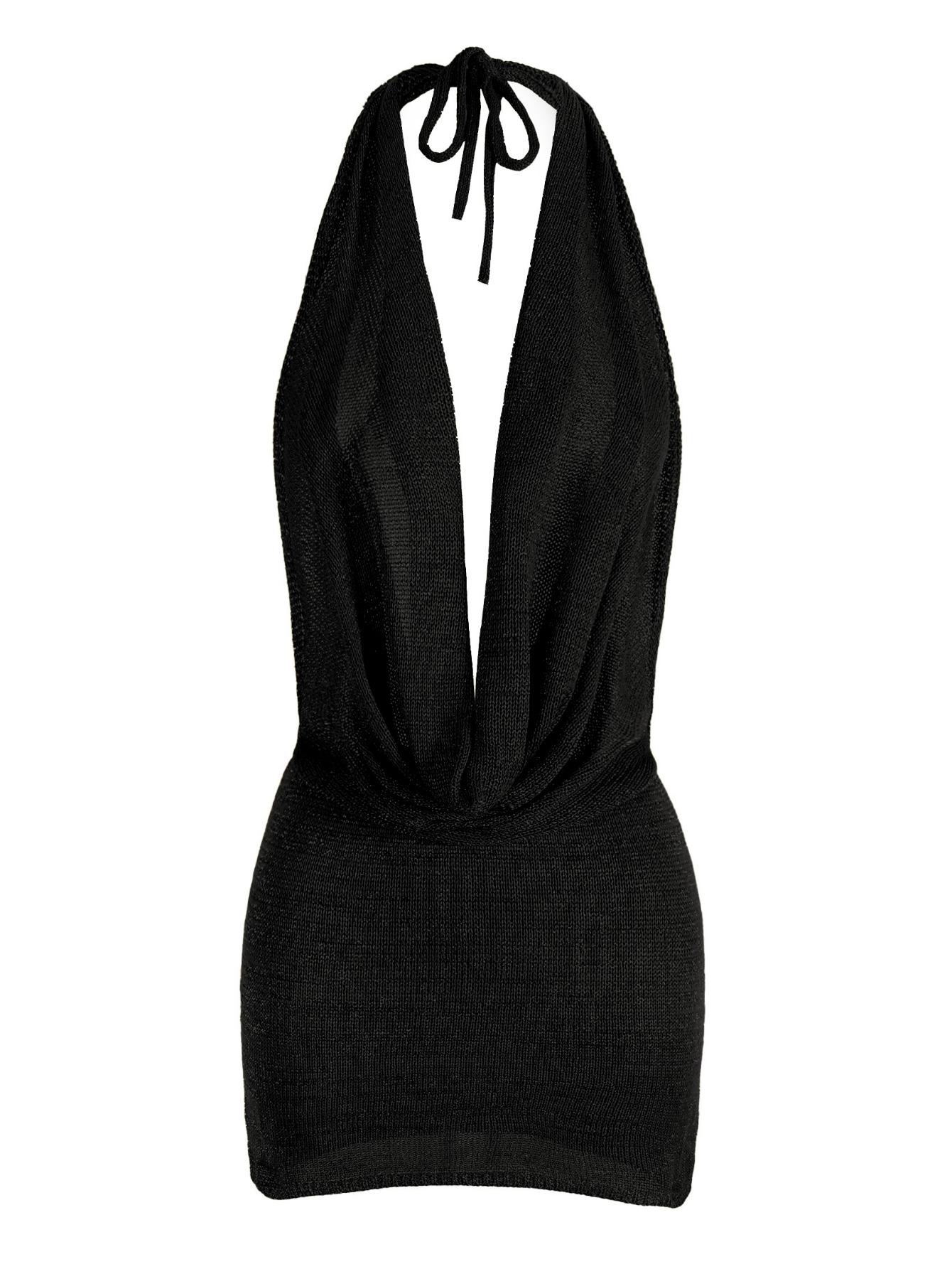 

Сексуальное многослойное мини-платье с глубоким V-образным вырезом из яркого шелка, без рукавов, с открытой спиной, вязаное, пляжное, 2025, женское, летнее, пляжная одежда, платья для вечеринок К145 L чёрный