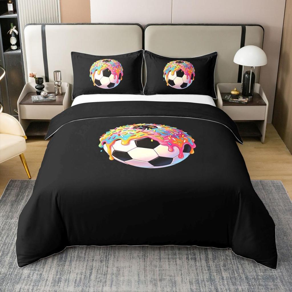 Football Kids Duvet Cover Single Colorful Bedding Set For Boys Girls Decor Soccer Ball Comforter Cover Sports Comforter Cover