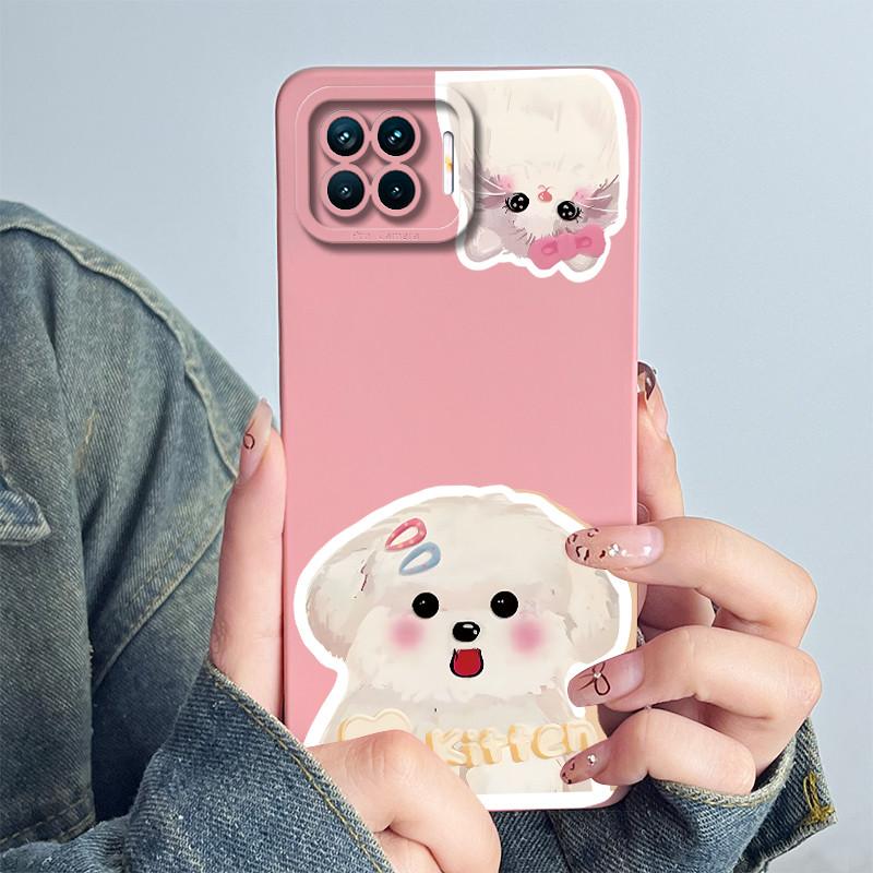 For OPPO Reno4 Lite Reno4 F Phone Case Reno 4 Lite 4F Cover Soft Silicone Cartoon Funda Lovely Panda Flower Printed Coque Casing