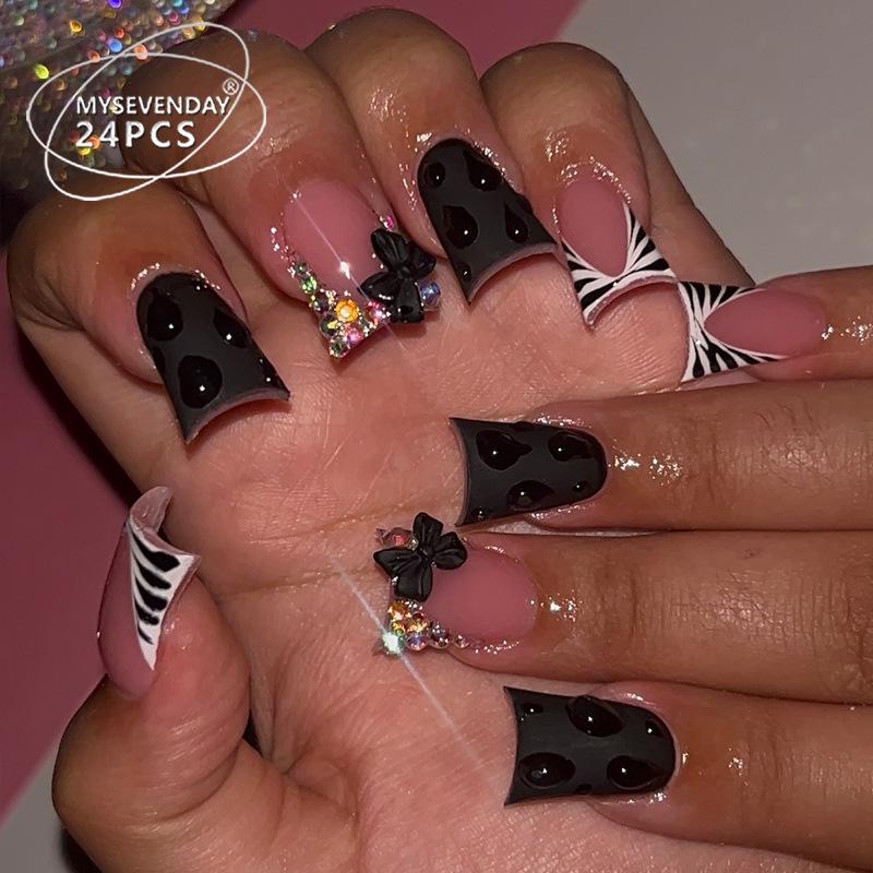 Europäische und amerikanische Gradient Pfirsichblüten Ballett Kurze Nagelspitzen