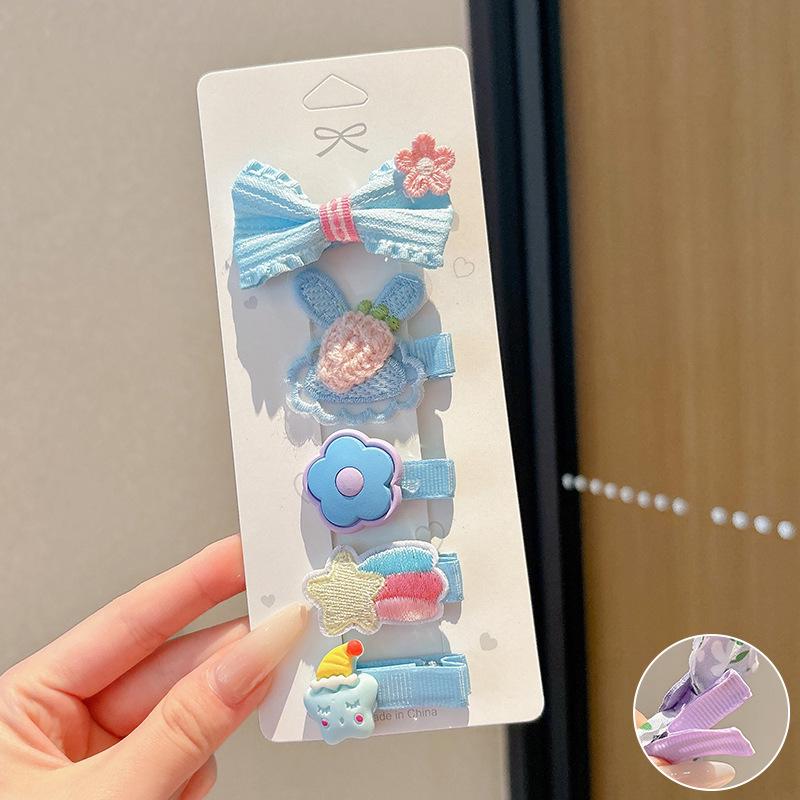 Retro Cute Baby Hair Clips – Gentle Fabric Flower Headwear for Girls